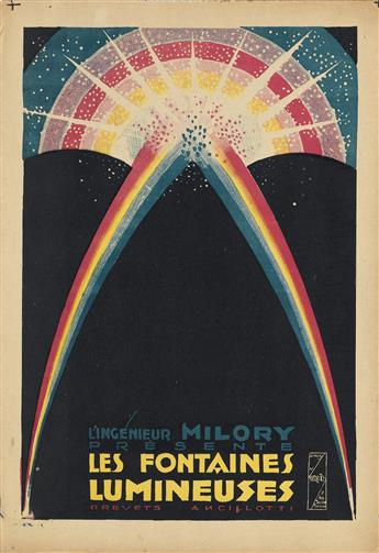 OBRAD NICOLITCH (1898-1976). LES FONTAINES LUMINEUSES. Two posters. Circa 1930. Each approximately 19x13 inches, 50x34 cm.
